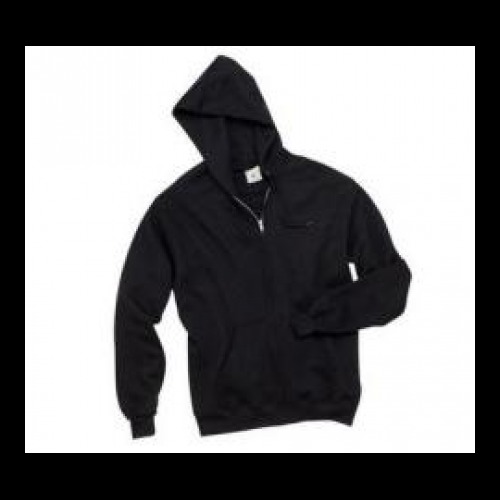 Black Plain Zip Up Hooded Jacket
