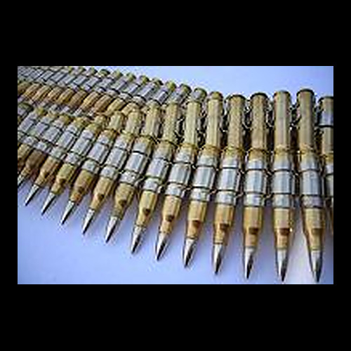 .223 Brass Bullet Belt With Nickel Links And Nickel Tips