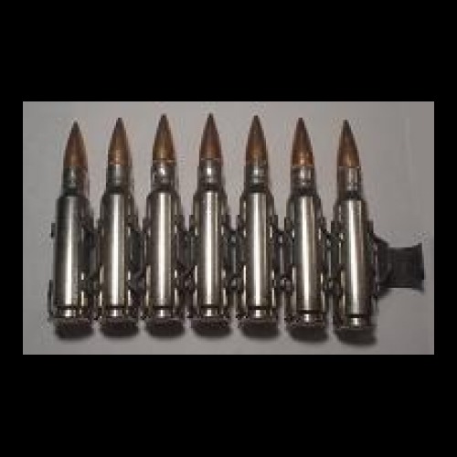 .223 Nickel Bullet Belt With Copper Tips Extra Strip of 8